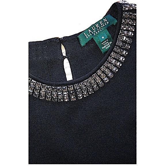 Ralph Lauren Formal Rhinestone Neckline Cocktail Dress - Picture 3 of 15